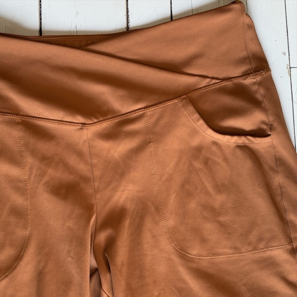 G4Free Black Athletic Capri Pants XL Split Hem Yoga Workout Stretch - Picture 7 of 13